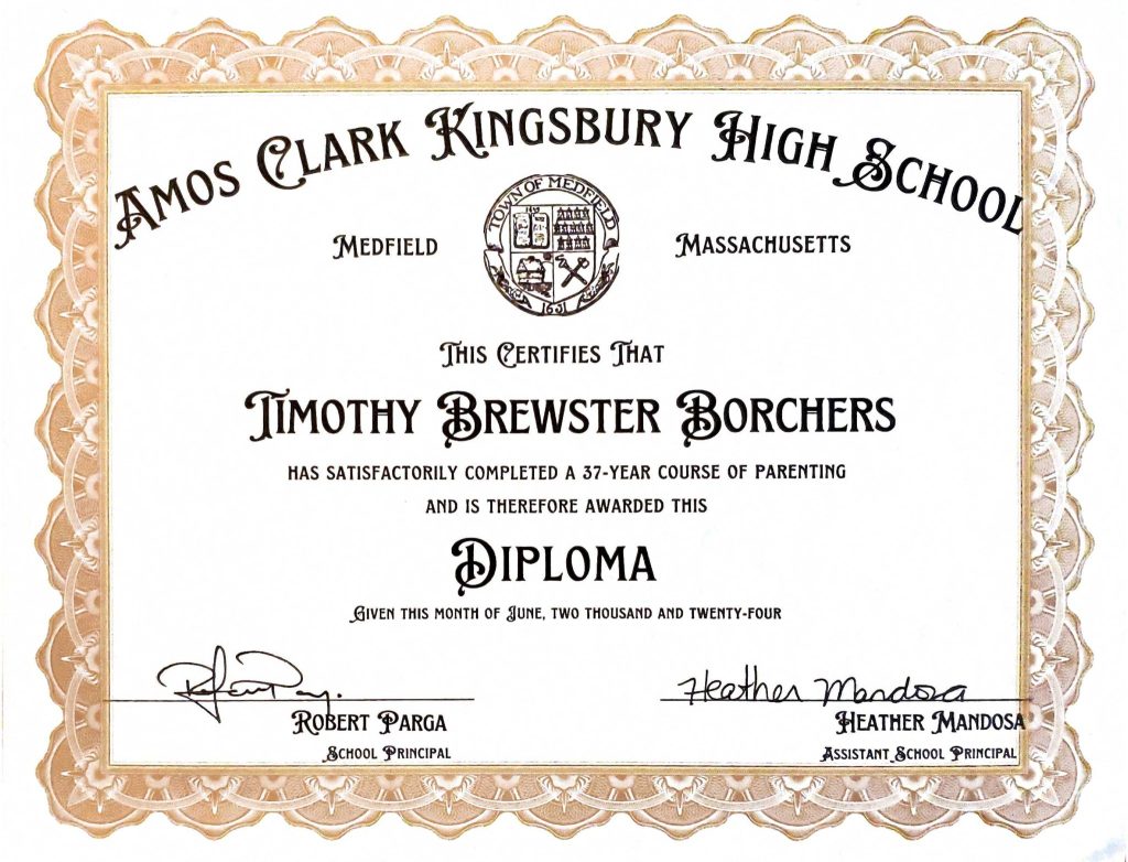 Tim's parenting diploma